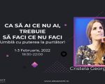 Cristela Georgescu: "Ca să ai ce nu ai, trebuie să faci ce nu faci!" -  Online