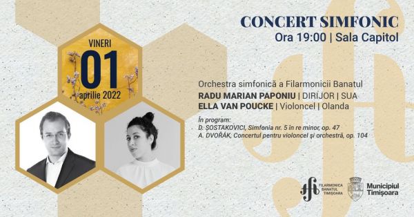 Concert simfonic ⚬ dir. Radu Marian Paponiu (SUA) | Ella Van Poucke (violoncel - Olanda)