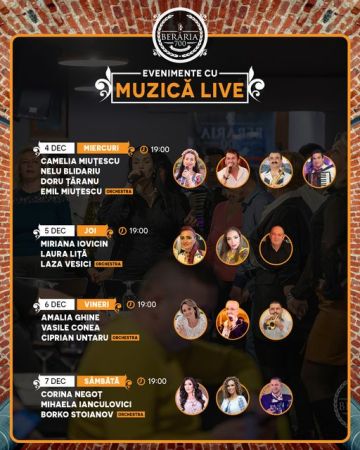 EVENIMENTE CU MUZICA LIVE