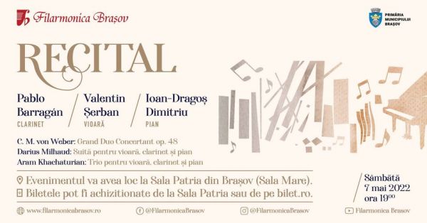 Valentin Șerban, Pablo Barragán și Ioan-Dragoș Dimitriu în recital extraordinar