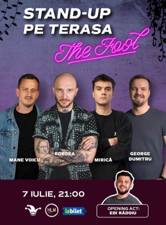 Stand-up comedy pe terasă cu Bordea, Mirică, Mane Voicu și George Dumitru