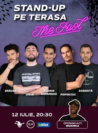 Stand-up comedy pe terasă cu Drăcea, Mădălin Cîrje, Florin Gheorghe, Alex Dobrotă și Mirel Popinciuc