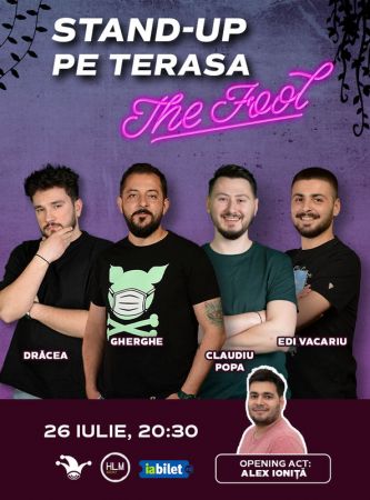 Stand-up comedy pe terasă cu Drăcea, Gabriel Gherghe, Edi Vacariu și Claudiu Popa