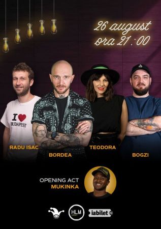 Stand-up comedy cu Bordea, Radu Isac, Teodora Nedelcu și Bogzi