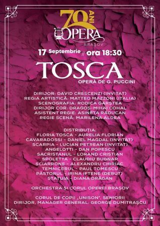 "Tosca" deschide stagiunea aniversară a Operei Brașov!