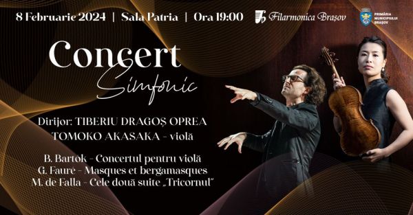 Tiberiu Dragoș Oprea, Tomoko Akasaka și orchestra Filarmonicii Brașov în concert