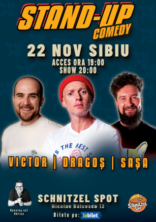 Stand-Up Comedy cu Dragoș Stan, Victor Băra și Sașa Ciobanu