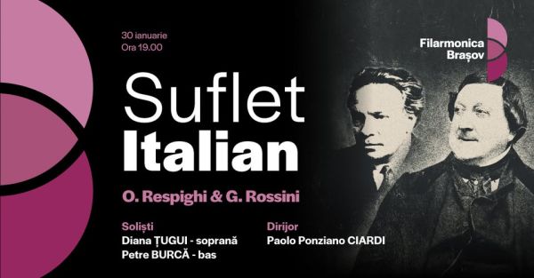 Suflet italian: Concert vocal-simfonic cu Paolo Ponziano Ciardi, Diana Țugui și Petre Burcă